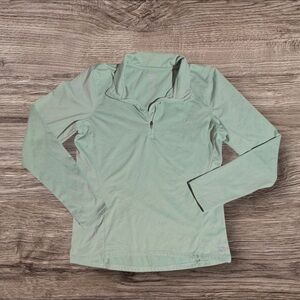 Light Green Women’s Athletic Performance Quarter-Zip Pullover Long Sleeve